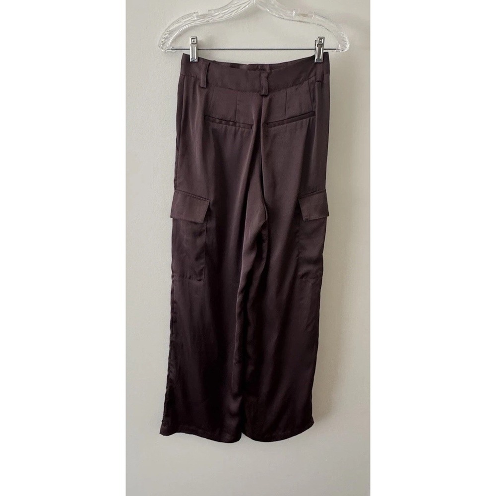ba&sh Cary Satin Cargo Pant Women's Size 2 Marron Brown - Picture 5 of 10